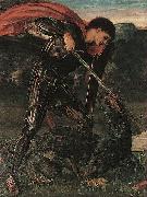 Burne-Jones, Sir Edward Coley St. George Kills the Dragon USA oil painting artist